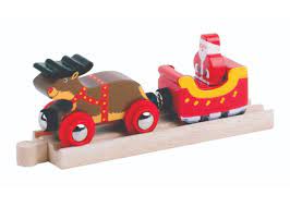 Image 2 of Santa Sleigh With Reindeer - Bigjigs (£10.99)